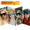 FEISEDY Square Oversized Sunglasses for Women Men Trendy Flat Top