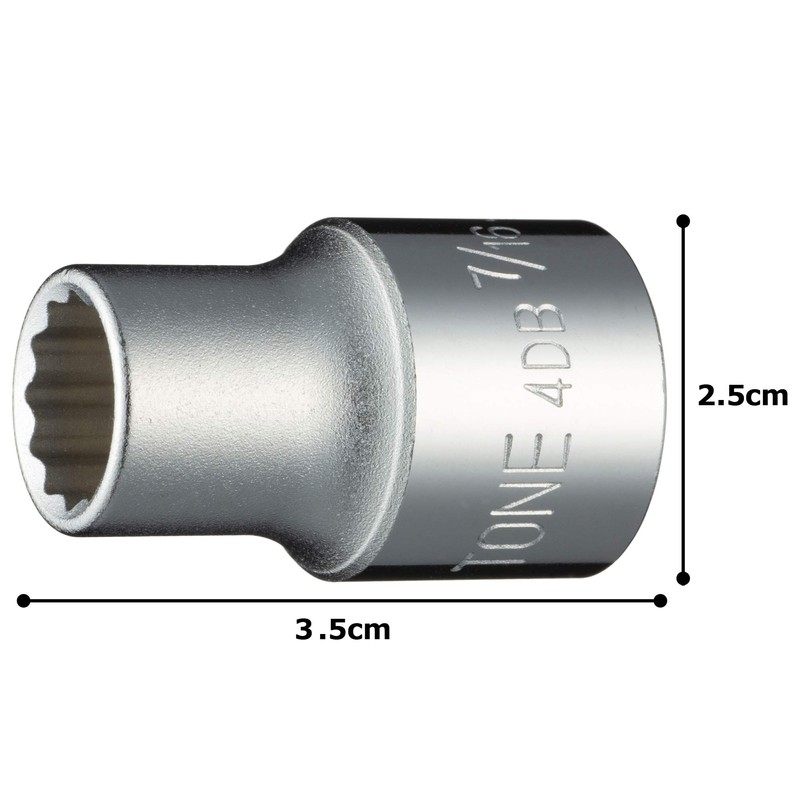 Tone 4DB-14 Socket (12-square) 1/2 inch (12.7 mm) Insertion Angle,