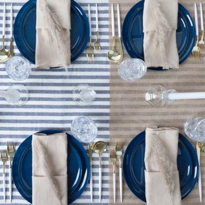 Blue Sky Edge Collection Dark Blue Plastic Plates 6.3" -