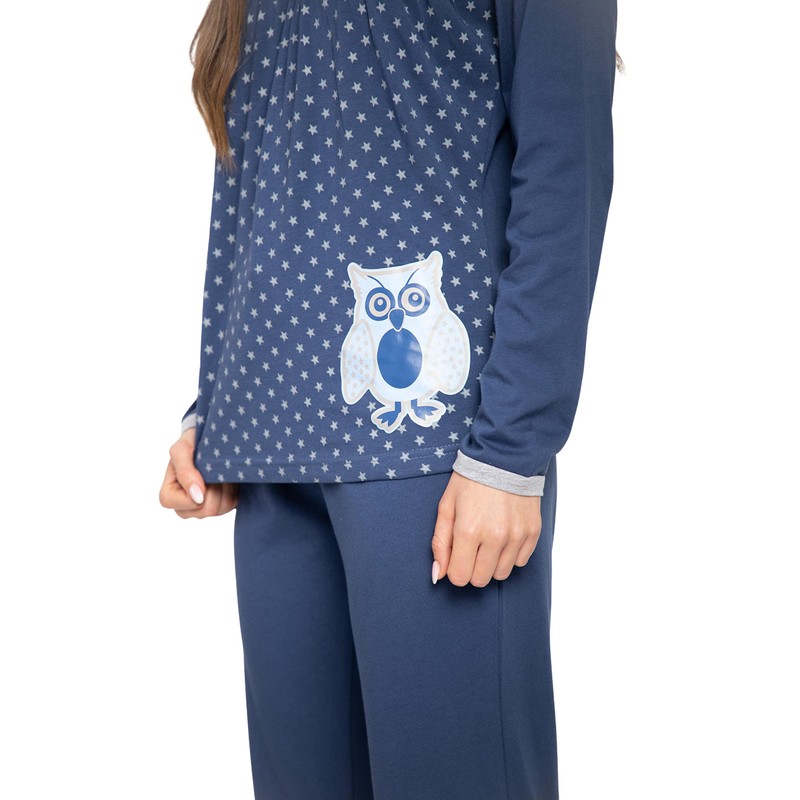 SUN7 Women's Pyjamas Cotton Long Sleeve Blue in 2 Different