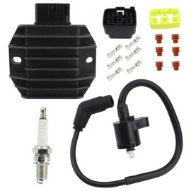 shamofeng Voltage Regulator & Ignition Coil w/Spark Plug for Honda TRX250EX Sportrax 01-08/TRX250X Sportrax 09-23/TRX250TE Recon ES 02-21/TRX250TM Recon 02-21, Recon 250 TRX250 Rectifier,31600-HM8-003