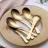 Gold Soup Spoon,Kyraton Titanium Gold Plated Stainless Steel Thick Heavy-Weight