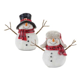 Melrose Set of 4 Snowmen with Scarf Christmas Tabletop Figurines 7.25"
