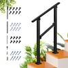 2 Step Handrail for Outdoor Step,Metal Porch Stair Railing 2
