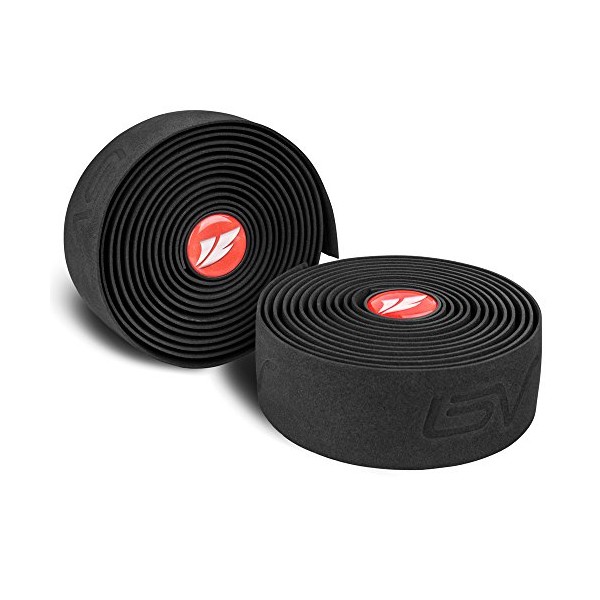 BV Handlebar Tape for Road Bike - Comfortable & Durable EVA Foam - Easy to Install - 2 Rolls & Accessories Included - Black/White