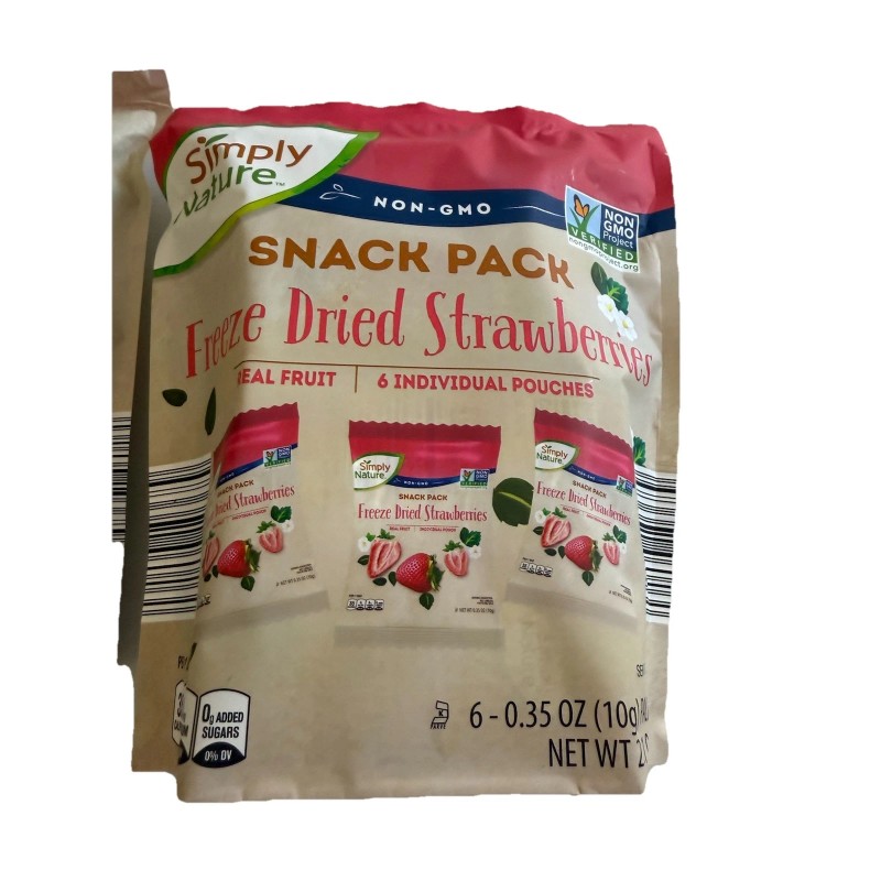 Simply Nature Freeze Dried Strawberries Snack Pack 6 - 0.35Oz
