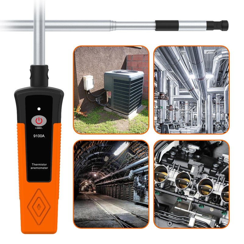 Digital Anemometer Heat Ray Wind Speed Meter 0.3 - 40
