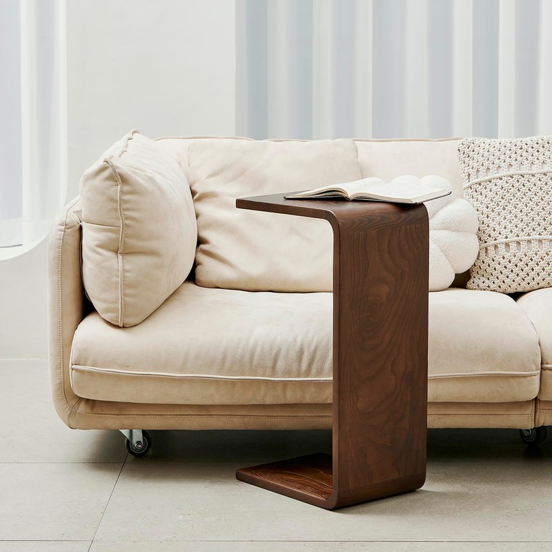 YLACMALS Simple C Shaped End Table Couch Side Table, Item