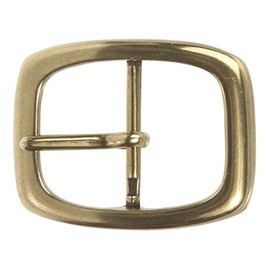 1 1/4" (33 mm) Nickel Free Single Prong Oval Center Bar Belt Buckle, Brass
