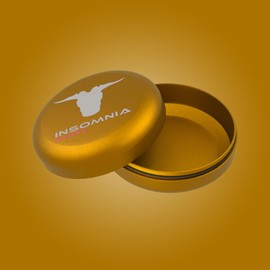 Insomnia Smoke Insomnia Smoke Pocket Storage Puck | Smell Odour Water Proof Air Tight | Aluminium Container Metal Stash Tin for Tobacco Travel Size (Gold)