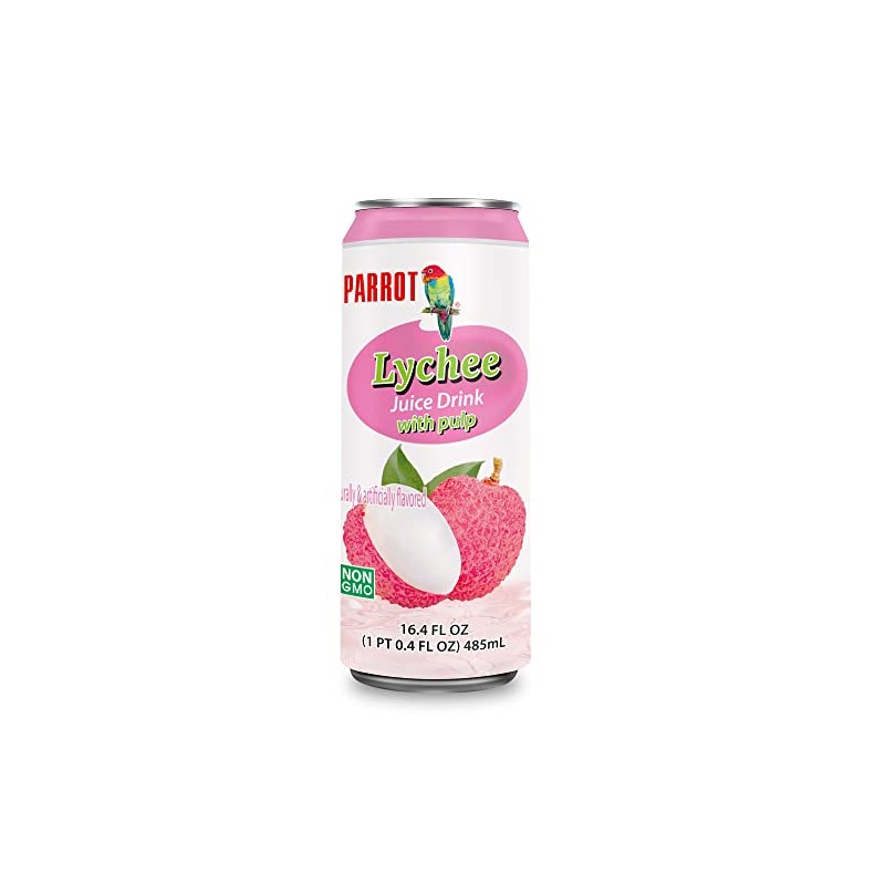 Parrot Brand Lychee Juice Drink with Pulp 16.4 fl. oz.（Pack
