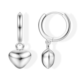 MILACOLATO Silver Hoop Earrings for Women Girls Bee Dangle Dangly Hoop Hypoallergenic Drop Huggie Small Tiny Star Heart Sleeper Cute Earrings Earings for Women