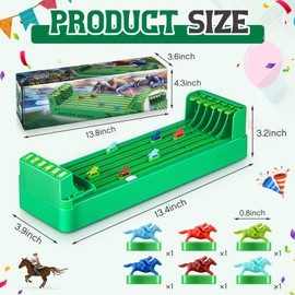 Foilswirl Electric Horse Racing Board Game Mini Portable 6-Horse Racing Table Desktop Derby Game for Adult Family Party Entertainment