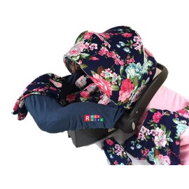 9pc Ultimate Set of Infant Car Seat Cover Canopy Headrest Blanket Hat Nursing Scarf, 25JE06