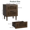 Smart FENDEE Fluted Nightstand with 2 Drawers, Bedside Table with