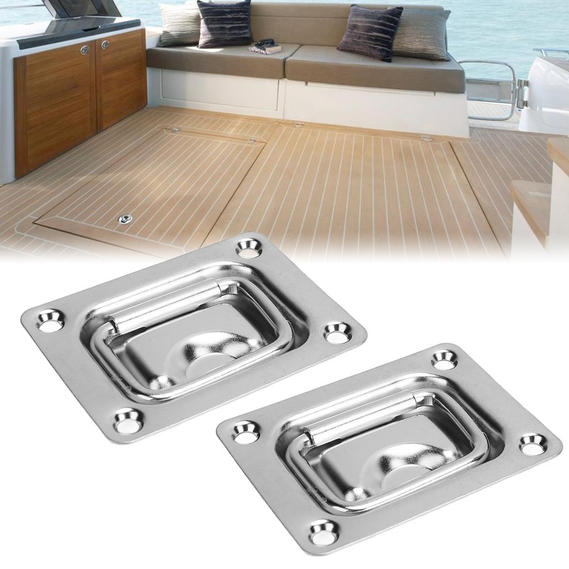 76 X 57mm 2PCS Flush Lift Pull Ring Handle 304