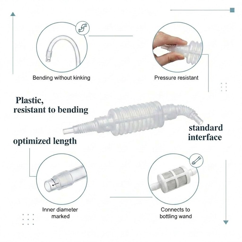 BeiZha Syphon Pump Tube 1.6m Flexible Plastic Hose for Manual