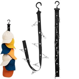 Leadigol 2 Pack Hat Organizer Holder,Hat Racks for Baseball Caps w/8 Clips, Closet Hanging Cap Organizer Baseball Cap Rack Closet Hook Cap Holder, for Wall, Door, Clothes Rack