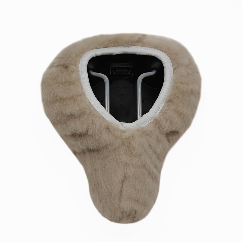 Reissner Lambskin Bicycle Saddle Cover Lambskin Combined with Faux Fur
