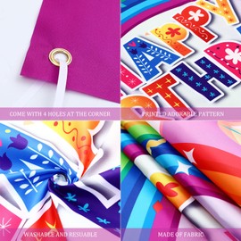 Telones de fondo de cumpleaños de arco iris para niñas, decoración de fiesta de arco iris, telón de fondo, decoración de cumpleaños arco iris, suministros de fiesta de cumpleaños para niñas y niños,