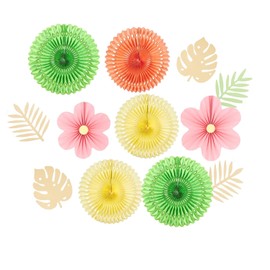 Coehaopike 9 Piece Paper Fan Set Sunflower Origami Hanging Flower Fan Flower Pom Pom Color Paper Decoration Graduation New Year Birthday Anniversary Wedding Celebration Party Room Shop Indoor Outdoor