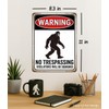 Bigfoot WARNING No Trespassing Metal Sign – Sasquatch Decor Outdoor,