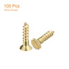 sourcing map Brass Wood Screws, 100Pcs M3 x 12mm Slotted