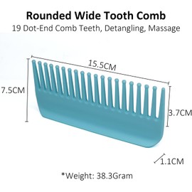 Professional Detangling Wet Comb, Standable Wide Tooth Hair Styling Comb for Men Women Pompadour Long Straight Curly Wavy No Handle Shampoo Comb for Travel, Gymbag, Purse, Home, Office (Azure)