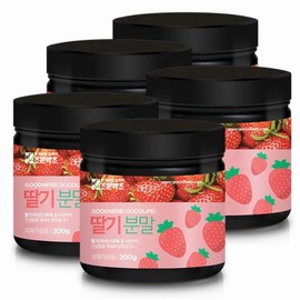 Joeun Yaksyo 국산 동결건조 딸기분말 딸기가루 200g x 5 Korean Freeze-Dried Strawberry Powder 200g x 5