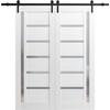 SARTODOORS Sliding Double Barn Doors | Quadro 4088 White Silk