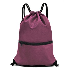 Holyluck - Mochila deportiva para hombre y mujer, con cordón, para gimnasio (blanco, morado, burdeos, negro, azul marino, rojo, azul), Burgundy, One_Size