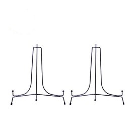 HCHLQLZ 10inch(2pack) Upgraded Anti-Slip Iron Plate Display Stand Black Easel Display Stand Photo Holder Stand,Displays Picture Frames, Decorative Plates, and Artworks