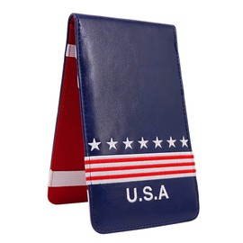 Golf Scorecard Holder – USA Yardage Book Cover – High-End Leather Golf Scorecard Book – Pocket-Size Golf Score Book Cover – Golf Notebook Holder – Universal Pocket Fit for Scorecards