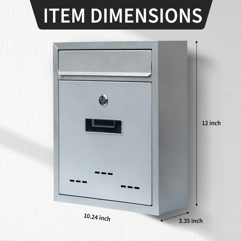 YOOBOX Wall-Mount Mailbox for House Outside, Locking Key Drop Box