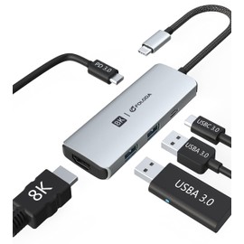 USB C HUB 8K HDMI Docking Station, PD 100W, 8K@30Hz, 4K@60Hz/120 Hz, Ultra HDR Display, USB 3.0 * 2 Adapter for MacBook Pro 2021, MacBook Air M1, Leven, Dell, and Laptop with Thunderbolt4/3