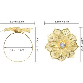 PAIKIUU 6PCS Napkin Ring Napkin Rings Gold Napkin Rings Holders Table Setting Table Decoration for Dining Anniversary Birthday Christmas Candlelight Dinner Holiday Party