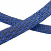 Aibole 25Ft-3/8 Balck＆Blue Cable Management Cord Protector Braided Wire Loom