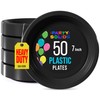 Exquisite Party Solids Black Plastic Plates For Party Supplies 7"