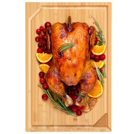 30 x 20 Extra Large Bamboo Cutting Board for Kitchen, Cutting Board Stove Top Cover, Butcher Block Chopping Board with Handle and Juice Groove, Large Charcuterie Board, Over the Sink Cutting Board