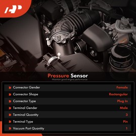 A-Premium Fuel Tank Pressure Sensor Compatible with Chrysler, Dodge, Jeep & Ram - 200, 300, Town & Country, Challenger, Charger, Dart, Grand Caravan, Journey, Cherokee, Compass, Patriot, Wrangler
