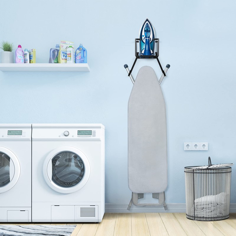 ORLESS Over The Door/Wall Mount Ironing Board Hanger, Laundry Room