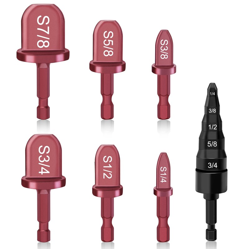 Hakkin 7Pcs Swaging Tool Drill Bit Set, Pipe Expander Tool