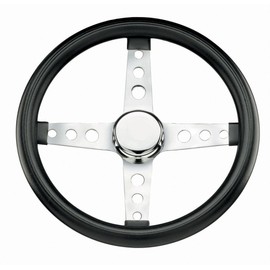 Steering Wheel, 13-1/2 Diameter, 1-3/4 Dish 4 Spoke 3 Bolt, Compatible with Dune Buggy