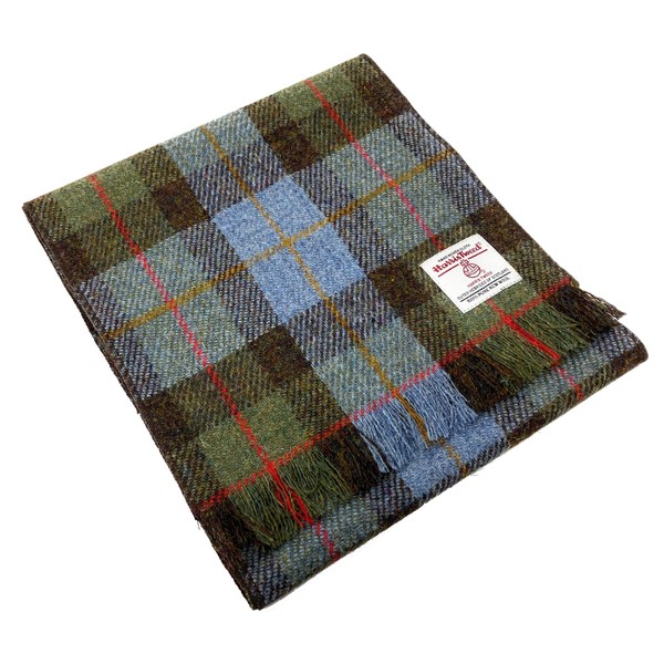 Scott and MacKenzie Harris Tweed Scarf in MacLeod Tartan Design,