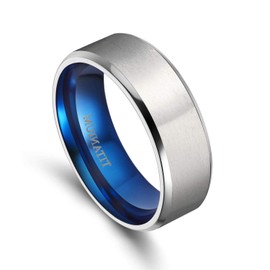 Mabohity Men's / Women's Matt and Highly Polished Titanium Ring Titanium Wedding Ring Engagement Ring Friendship Ring Partner Ring Wedding Band Silver 4 mm 6 mm 8 mm 10 mm Width, Size 47 to 72,