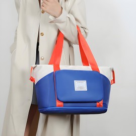 Travel Bag, Large Waterproof Travel Bags, Foldable Travel Bags, Lightweight Foldable Duffel Bags for Weekender Men Women, 41 x 28 x 22 cm, navy blue