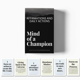 Mind Of A Champion - Motivational Cards for Men Affirmations and Action Steps to Turn Dreams into Reality - For Productivity, Personal Development, Self Care, Mindfulness, Affirmation Cards for Men