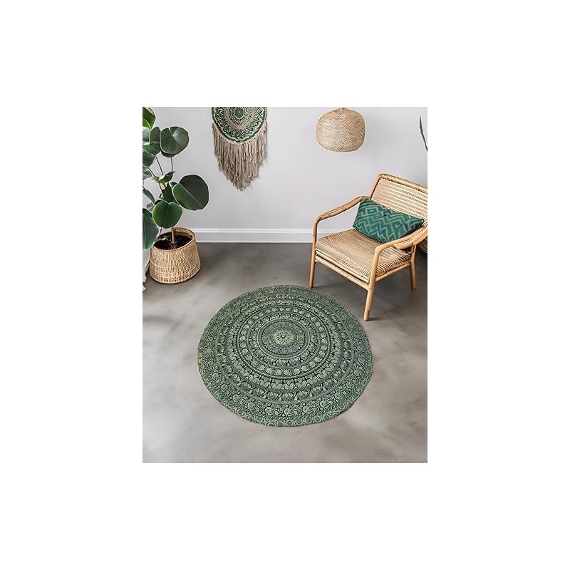 Craft Trade Mandala Green Round Tapestry Indian Wall Towel Tapestry