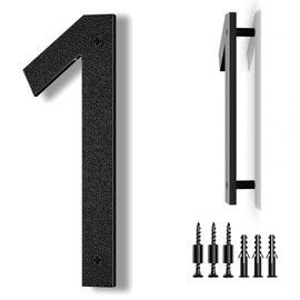 IVERRA 8 Inch Large Floating House Numbers, Black Modern House Number for Outside, Home Address Numbers for Outdoor Garage Gate Wall Street (1)