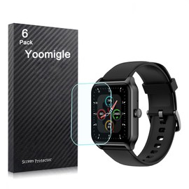 Yoomigle 6 Pack Compatible with Tensky LW83 1.8" Smartwatch Screen Protector Film for OnWear Pro LW83 1.8 inch Smart Watch Screen Protectors Foils Screen Cover Crystal Clear HD Anti-Scratch